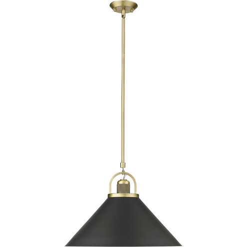 Artistan 1 Light 13.1 inch Vintage Brass/Matte Black Indoor Pendant Ceiling Light